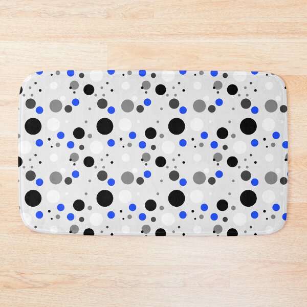 Item preview,   Vintage Retro Groovy Polka Dots 70s 60s Eighties Seventies Sixties  Dots Dots Polka Dots Poka Dots Circles Grey White Blue Black designed and sold by fairy-taler.
