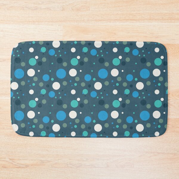 Item preview,   Vintage Retro Groovy Polka Dots 70s 60s Eighties Seventies Sixties  Dots Dots Polka Dots Poka Dots Circles Grey Cyan Green White Blue Black designed and sold by fairy-taler.