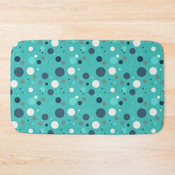 Item preview,   Vintage Retro Groovy Polka Dots 70s 60s Eighties Seventies Sixties  Dots Dots Polka Dots Poka Dots Circles Grey Cyan Green White Blue designed and sold by fairy-taler.