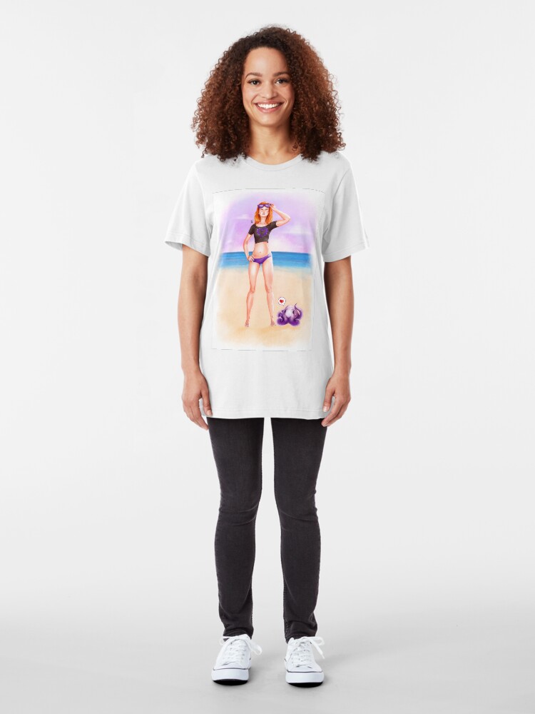 Alternate view of Purple Espiral Beach Slim Fit T-Shirt