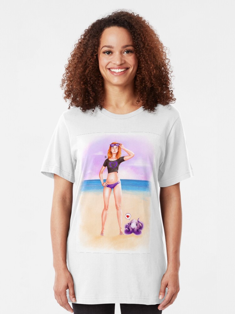 Alternate view of Purple Espiral Beach Slim Fit T-Shirt