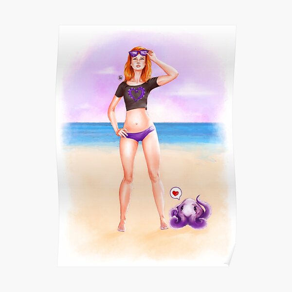 Purple Espiral Beach Poster