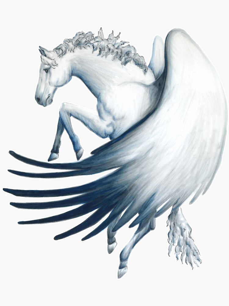 "White Pegasus" Sticker for Sale by claisseart Redbubble