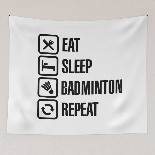 Item preview, Eat Sleep Badminton Repeat designed and sold by LaundryFactory.