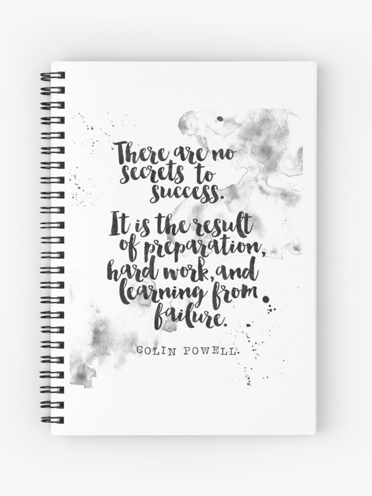 Cuaderno de espiral «Preparación, Trabajo Duro, Aprendiendo del Fracaso -  Frases de Colin Powell» de Buddhaport | Redbubble