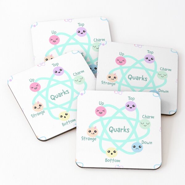 Item preview, Quarks, quark pattern, strange quark, charm quark, quark types found by Hadron collider at CERN, science is cool, physics is cool, go science designed and sold by Hollyharry.