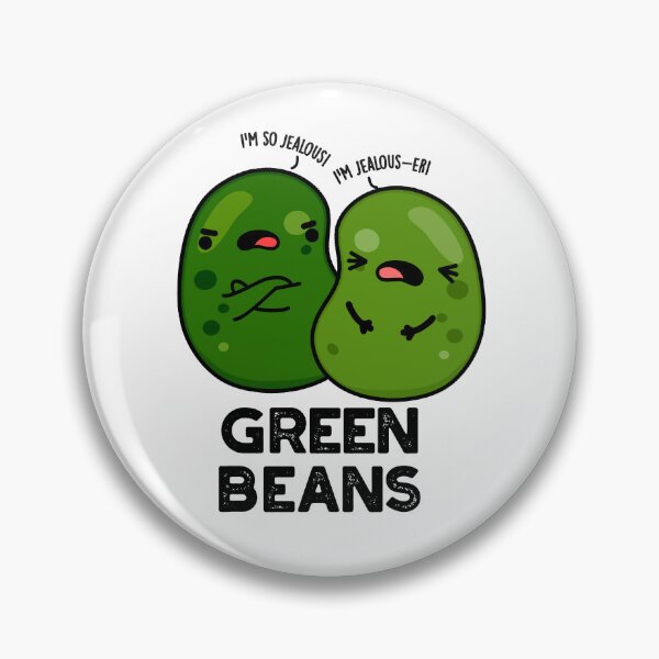 Item preview, Green Beans Cute Jealous Bean Puns designed and sold by punnybone.