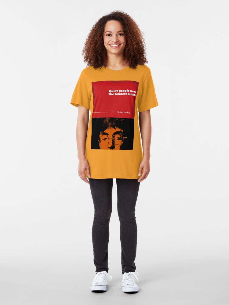 Alternate view of Stephen Hawking Quote Slim Fit T-Shirt