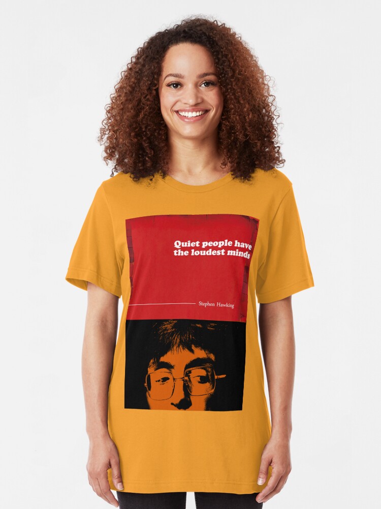 Alternate view of Stephen Hawking Quote Slim Fit T-Shirt
