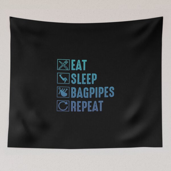 Item preview, Eat Sleep Bagpipes Repeat Funny Bagpipe Player Racerback Tank Top designed and sold by allysonhat.