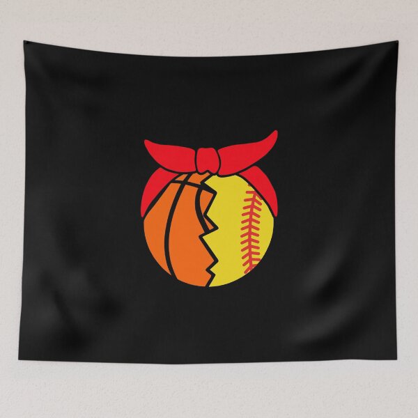 Item preview, Softball Basketball Ball With Headband Gift For Softball Lover Basketball Lover Sticker designed and sold by janlzmaude.