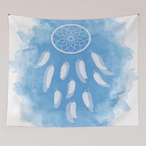 Item preview, Watercolor Dreamcatcher in blue designed and sold by Rasha Alaraby.