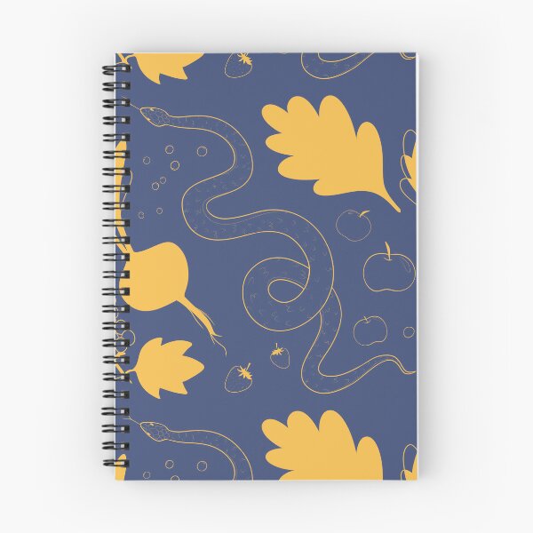 Item preview, Serpiente azul marino y mostaza y plantas designed and sold by BrunchClub.