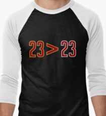 LeBron Greater Than Jordan (Black) Men's Baseball ¾ T-Shirt
