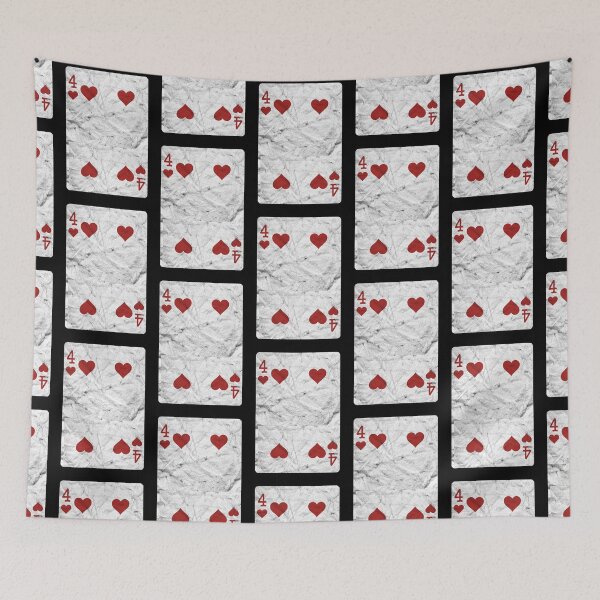 Item preview, Playing Cards 4 of Hearts (distressed design) designed and sold by siggyspatsky.