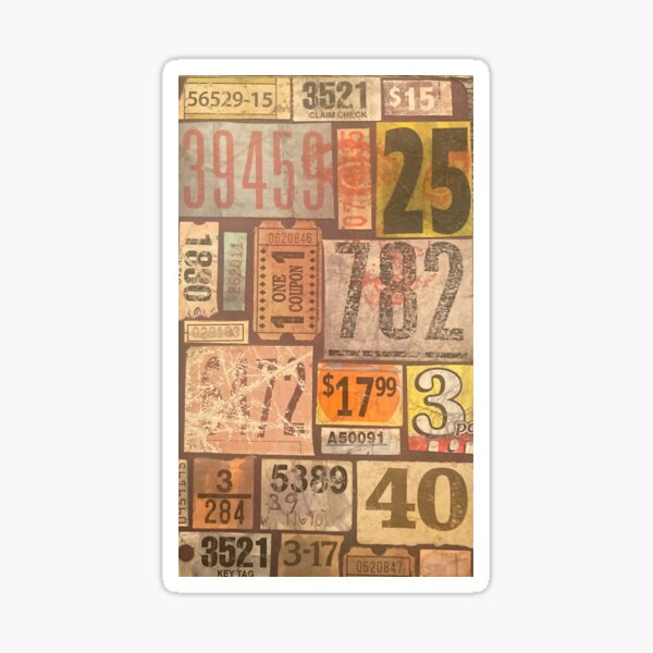 "Numbers" Sticker for Sale by Seer778 | Redbubble