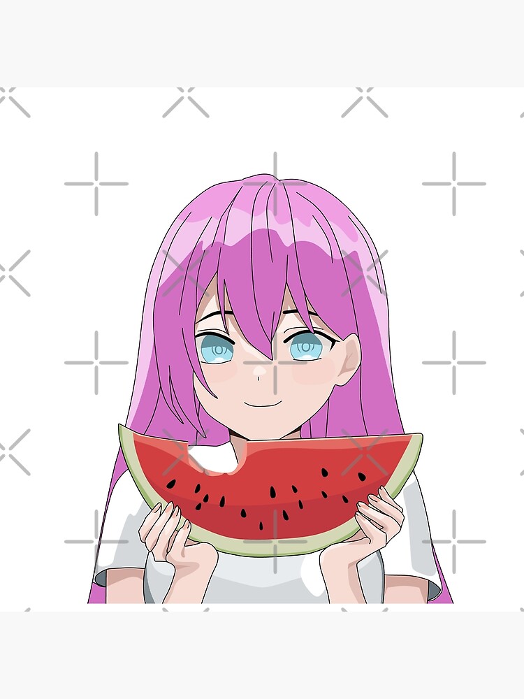 Female anime character holding watermelon HD wallpaper | Wallpaper Flare