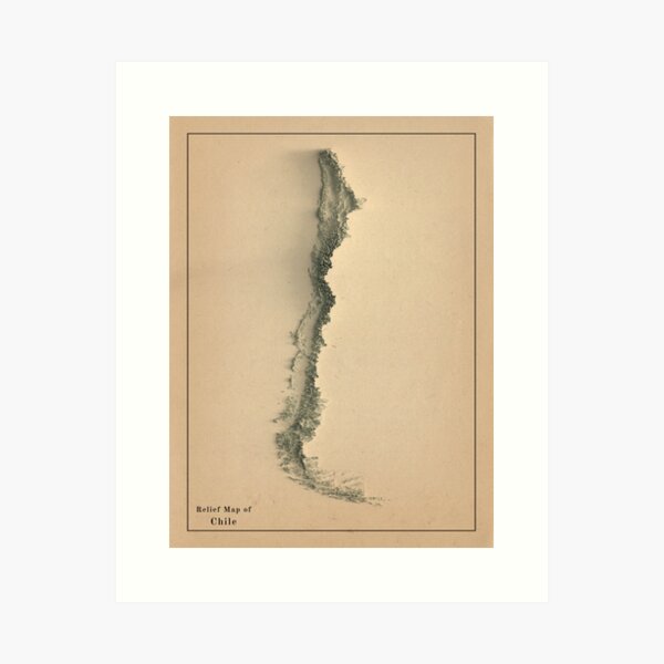 Item preview, Chile Relief Map 3D digitally-rendered designed and sold by ThinkAboutMaps.