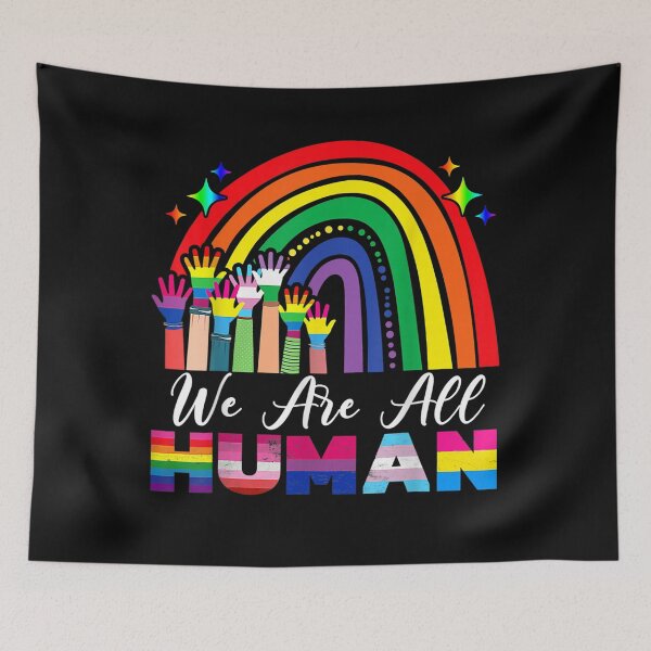 Item preview, We Are All Human Pride Ally LGBT Flag Gay Pride Month designed and sold by KuylerKnight.