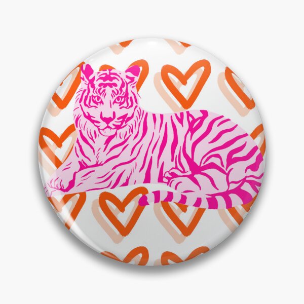 Item preview, Orange and Pink Tiger and Heart Abstract designed and sold by mollsdesignss.