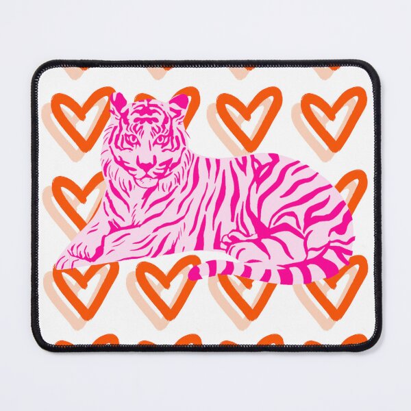 Item preview, Orange and Pink Tiger and Heart Abstract designed and sold by mollsdesignss.