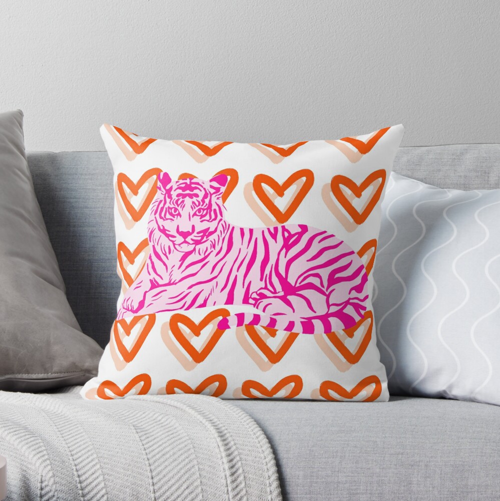 Housse de coussin Tigre Orange