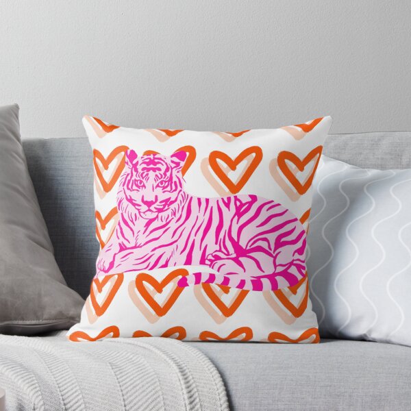 Item preview, Orange and Pink Tiger and Heart Abstract designed and sold by mollsdesignss.
