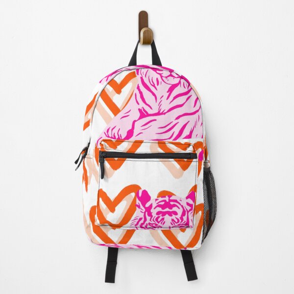 Item preview, Orange and Pink Tiger and Heart Abstract designed and sold by mollsdesignss.