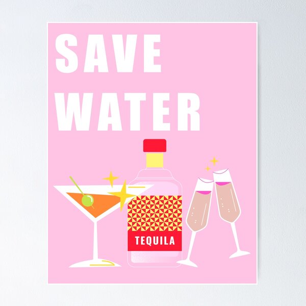 Item preview, Save water bar cart art designed and sold by mollsdesignss.