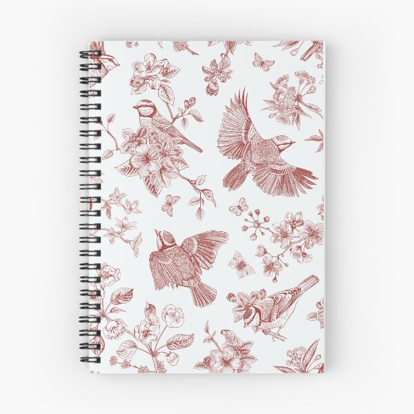 Item preview, Vintage Red Toile Birds French Country Pattern - cottage core garden designed and sold by PUFFYP.