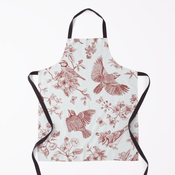 Item preview, Vintage Red Toile Birds French Country Pattern - cottage core garden designed and sold by PUFFYP.