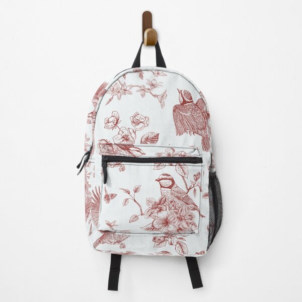 Item preview, Vintage Red Toile Birds French Country Pattern - cottage core garden designed and sold by PUFFYP.