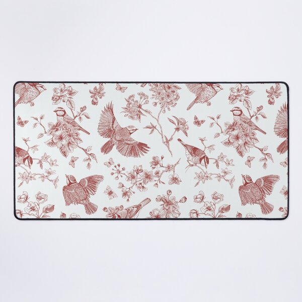 Item preview, Vintage Red Toile Birds French Country Pattern - cottage core garden designed and sold by PUFFYP.