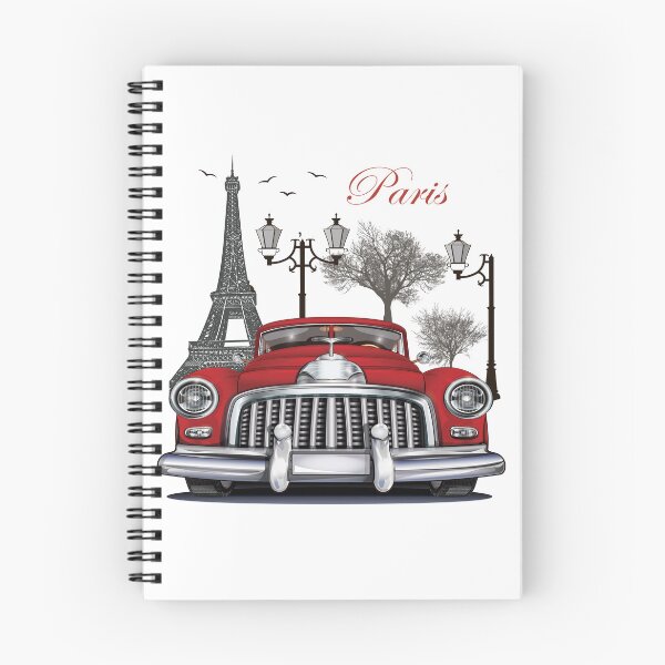 Item preview, Viejo coche rojo al lado de la Torre Eiffel en París - Francia designed and sold by Rasha Alaraby.