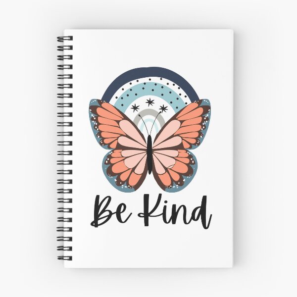 Aperçu de l'œuvre Soyez gentil, Blue Boho Rainbow Butterfly Design, Dispersez la gentillesse créée et vendue par ThunderAndGrace.