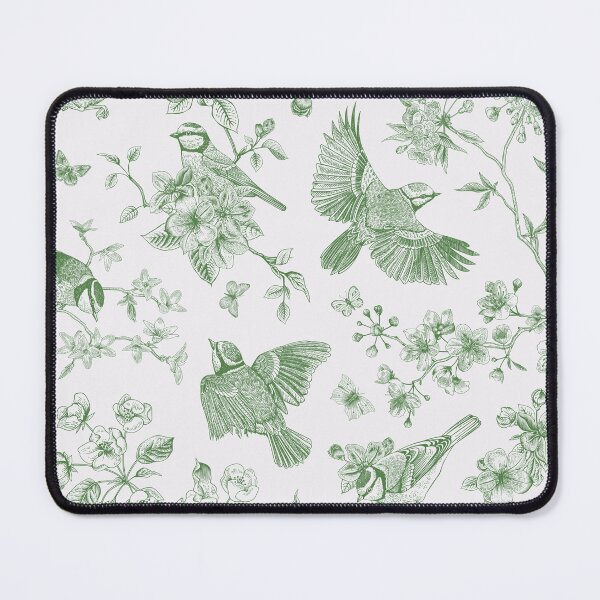 Item preview, Vintage Green Toile Birds French Country Pattern - cottagecore garden designed and sold by PUFFYP.