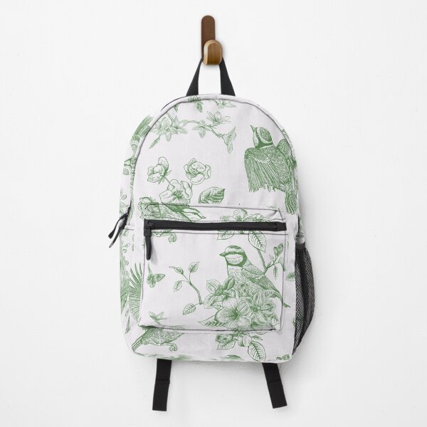 Item preview, Vintage Green Toile Birds French Country Pattern - cottagecore garden designed and sold by PUFFYP.