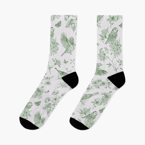 Item preview, Vintage Green Toile Birds French Country Pattern - cottagecore garden designed and sold by PUFFYP.