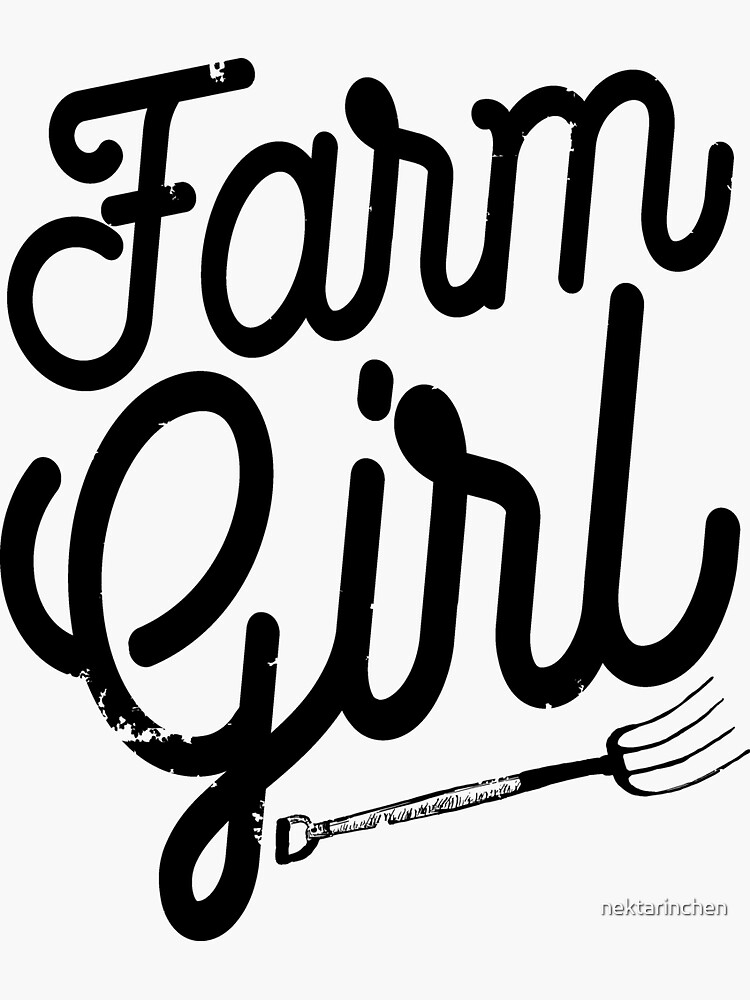 "Farm Girl" Sticker for Sale by nektarinchen Redbubble