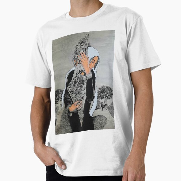 Item preview, Palestinian Woman Protecting the Land of Palestine Painting designed and sold by Hurriyyatee.
