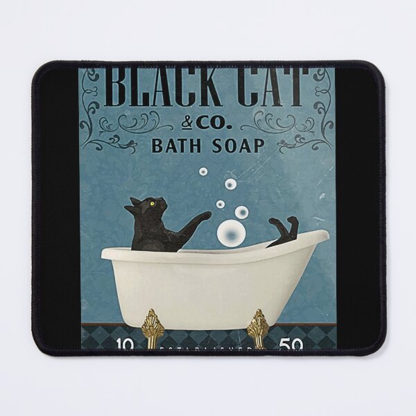 Item preview, Black Cat Bath Soap Poster, Bathroom Poster, Black Cat Poster, Cat Lover Gift designed and sold by CarmenHayess.