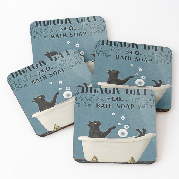 Item preview, Black Cat Bath Soap Poster, Bathroom Poster, Black Cat Poster, Cat Lover Gift designed and sold by CarmenHayess.