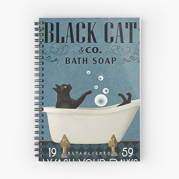 Item preview, Black Cat Bath Soap Poster, Bathroom Poster, Black Cat Poster, Cat Lover Gift designed and sold by CarmenHayess.