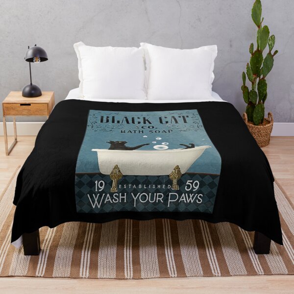 Item preview, Black Cat Bath Soap Poster, Bathroom Poster, Black Cat Poster, Cat Lover Gift designed and sold by CarmenHayess.