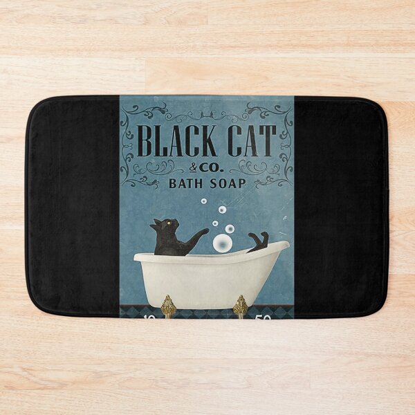 Item preview, Black Cat Bath Soap Poster, Bathroom Poster, Black Cat Poster, Cat Lover Gift designed and sold by CarmenHayess.