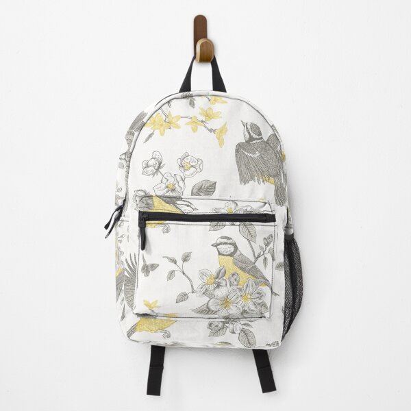 Item preview, Vintage Yellow Grey Toile Birds French Country Pattern - cottagecore garden designed and sold by PUFFYP.