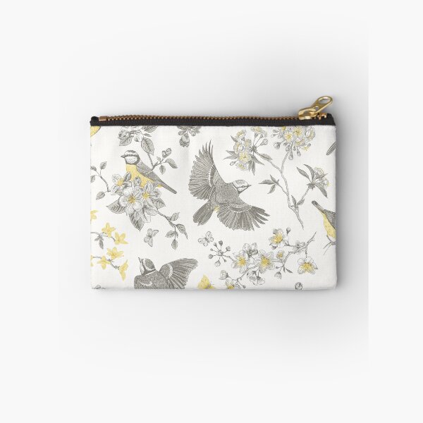 Item preview, Vintage Yellow Grey Toile Birds French Country Pattern - cottagecore garden designed and sold by PUFFYP.