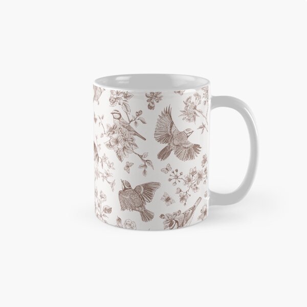Item preview, Vintage Brown Tan Toile Birds French Country Pattern - cottagecore garden designed and sold by PUFFYP.