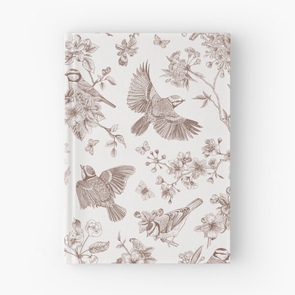 Item preview, Vintage Brown Tan Toile Birds French Country Pattern - cottagecore garden designed and sold by PUFFYP.