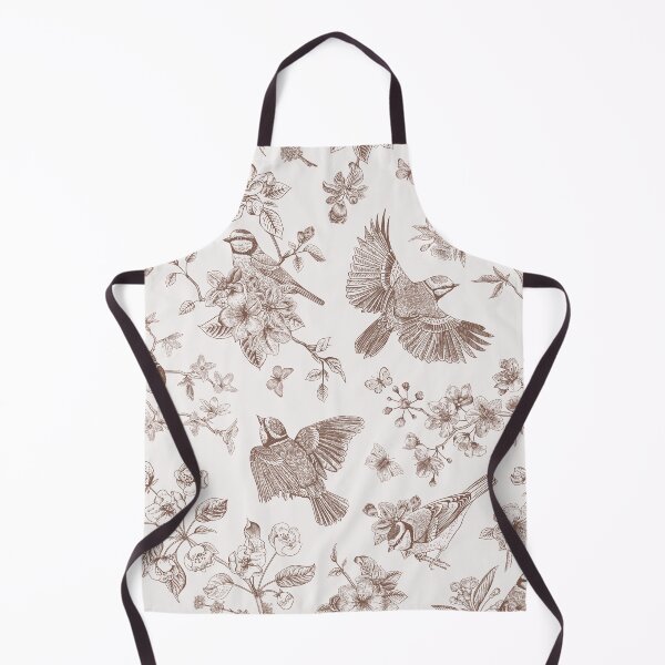Item preview, Vintage Brown Tan Toile Birds French Country Pattern - cottagecore garden designed and sold by PUFFYP.